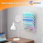 Kuntine.B Wall File Organizer (White, 7 Tier)