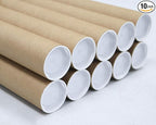 MagicWater Supply Mailing Tube - 2 in x 12 in - Kraft - 10 Pack - for Shipping and Storage of Posters, Arts, Crafts, and Documents