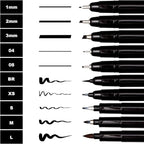 Craft 'n' Beyond Calligraphy Brush Pens Pack of 10 Markers for Hand Lettering, Art Drawing, Sketching, Scrapbooking, Writing, Journaling tip - Beginner Kit with Fadeproof Black Ink