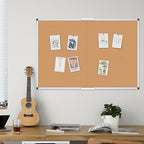 VIZ-PRO Cork Bulletin Board/Foldable Noticeboard, 36 X 24 Inches, Silver Aluminium Frame