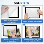 NUITPY 25 Pack Magnetic Sign Holder, 8.5in x 11in Self Adhesive Wall Mount Magnetic Document Holder, Magnetism Border Sign Holder with Transparent PVC Front Cover