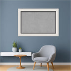Amanti Art Silver Framed Magnetic Board 26x38 Large Vision Board for use with Magnets, 100% Metal Sheet to Display Items as Office Decor or for Home Organization in mudroom, Kitchen or Kids Room
