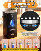 AFMAT Electric Pencil Sharpener, Fully Automatic Pencil Sharpener for 6-12mm No.2/Jumbo Pencils, Auto in & Out, 5 Sharpness Modes, Rechargeable Heavy Duty Sharpeners for Classroom/Home/Office PSC7