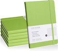 EMOMAS Lined Journal Notebook, 6Pack Hardcover Notebook for Men & Women – Journals for Writing, Work, School, Home & Daily Notes, 160 Pages – Medium A5, 5.7"x8", 100 gsm Thick Paper (Grass Green)
