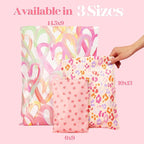 Pretty Package Store 14.5x19 Designer Poly Mailer 100 Pack Heavy Duty Waterproof Self Seal Shipping Bags for Small Business Large Mailing Envelopes Bulk Tear Resistant Cute Packaging Seeing Stars Pink