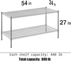 Regal Altair 24" Deep x 54" Wide x 27" Height Wire Shelving Kit | 2-Tier | NSF Commercial Storage Rack Unit