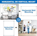 Max-officoo White Board Dry Erase Whiteboard for Wall 72" x 48" Aluminum Presentation Magnetic Whiteboards with 4 Hooks, 12 Magnets, 3 Markers & 1 Eraser