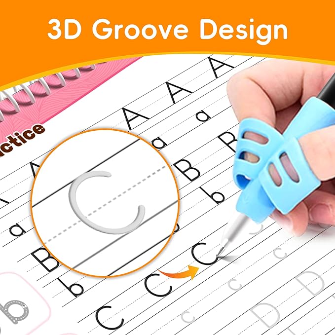 Timetome Large Magic Grooved Writing Practice for Kids 3-5, Grooved Writing Books Ages 6-8, Magic Book Handwriting Practice for Kids 5-7, Preschool Workbook Tracing Books for Boys & Girls