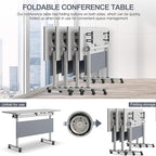 Conference Table for 4-10 People,Wooden Meeting Room Table with Thicken Tabletop and Wood Base,Modern Meeting Training Desk for Conference Room Tables Seminar Room
