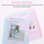 SKYDUE Pastel Binder Dividers with Tabs and Pockets - Soft Plastic Dividers for 3 Ring Binder, Includes 16 Blank Index Labels, for School & Office Organization, Pink