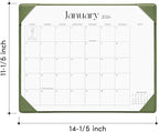 Cabbrix Desk Calendar 2026 with Desktop Mat, Simplified Medium Desk Pad Calendar 15" x 12" January 2026 to June 2027, Desk Blotter Calendar for Home School and Office (Green)