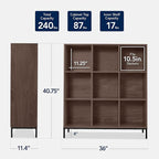 Best Choice Products 9-Cube Bookshelf, 3-Tier Wood Storage Bookcase W/Legs, 11in Shelf Opening, Cube Organizer, Living Room, Office, Nursery - Walnut