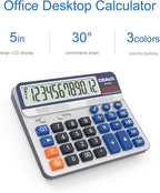 Desktop Calculator Extra Large 5-Inch LCD Display 12-Digit Big Number Accounting Calculator with Giant Response Button, Battery & Solar Powered, Perfect for Office Business Home Daily Use(6815-2pcs)