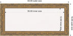 Amanti Art White Cork Board for Wall, 16x34 Vision Board with Gold Frame, Medium Corkboard Office Decor for Home Organization, Traditional Corkboard Pinboard to Display Items for Home Organization