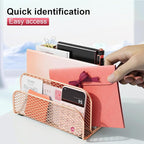 gianotter Mail Organizer Countertop, Metal File Holder with 3-Slot, Rose Gold Desk Accessories & Workspace Organizers (Rose Gold)