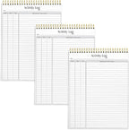 Better Office Products Activity Log Notepad, 8.5" x 11", Planning Note Pad, 50 Sheets, Double-Wire Spiral, Daily Time Tracking Productivity Checklist Organizer (3 Pack)