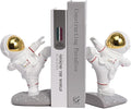 Kakizzy Book Ends for Shelves Decorative, Upgraded Astronaut Bookshelf Stopper Resin Book Shelf End Holders Heavy Duty Bookends for Kids Gifts Cute Spaceman Book Ends for Space Decor(F2-Gold)
