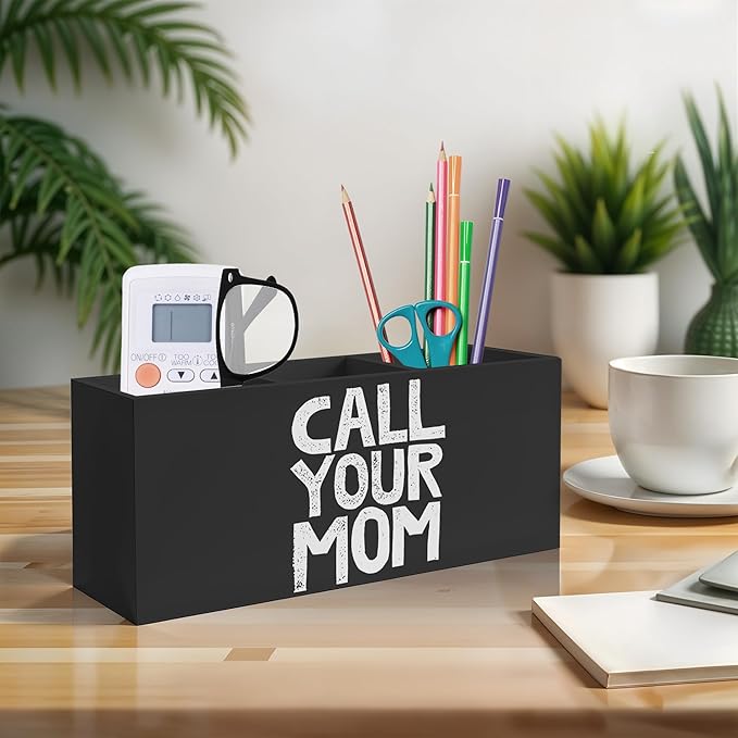 Exqcom Funny Call Your Mom Pen Pencil Holder for Classroom Dorm, Gifts for College Students Boys Girls, Classroom Desk Accessories, Back to School Supplies