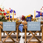ChissNook Reserved Seating Chair Signs, This Row Is Reserved Pew Cloths Seating Placeholder for Church Pews, Dusty Blue Wedding Decorations for Reception Parties Event (Dusty Blue, 4 PCS)