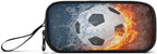 BOENLE Soccer Football Ball Pencil Case Box Boys Girls Large Pencil Pouch with Zipper Compartments Big Capacity Stationery Pen Bag Organizer for Kids Teens Adults School Office