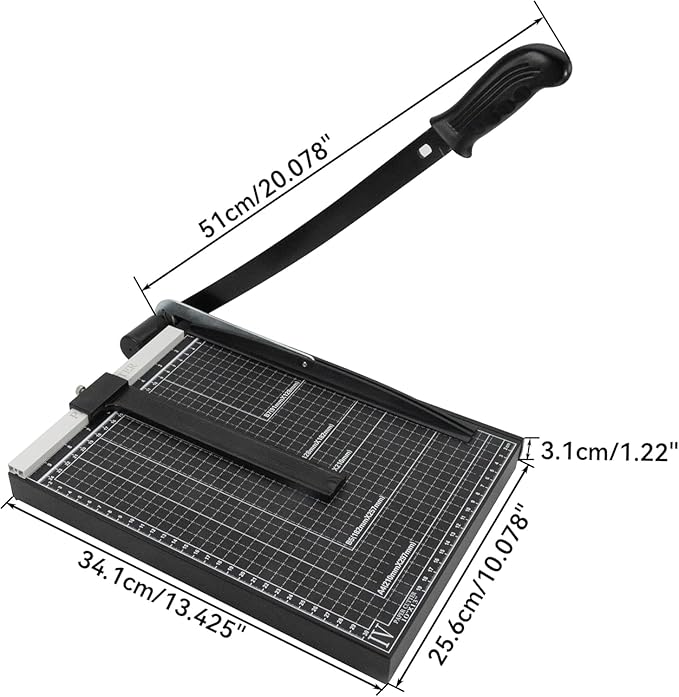 TEXALAN Precision Paper Cutter for A4/B5/A5/B6/B7, 10x13 inches, 70GSM Capacity, Metal Base Black