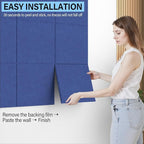 Baysola Large Cork Boards for Walls – 36" x 24" Self Adhesive Felt Wall Tiles, Ideal for Office Black Bulletin Board, Easy to Install Pin Board Photo Board