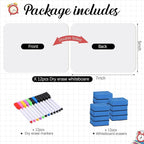 Affrolling 12 Sets Small Whiteboard Dry Erase Boards 5" x7'' Mini Double Sided Dry Erase Lap Boards with Markers Erasers Pen Holders Personal Whiteboards for Students Classroom Teacher