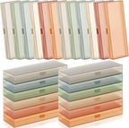 Fainne 24 Pcs Plastic Pencil Case Bulk Pencil Boxes Plastic Stationery Case Frosted Pen Box Pen Holder with Hinged Lid Snap Closure for Office(Single Layer,Morandi Colors,7.09 x 2.36 x 0.98 Inch)