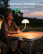 Rechargeable Clip On Lamp, Cordless Touch Control Desk Lamp with RGB Ambient Mode & 3000K–6000K Dimmable Book Reading Light, Portable Gooseneck Lamp Battery Operated Clamp On Table Bedside Headboard