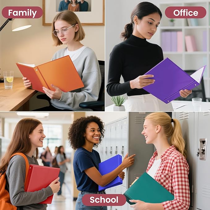 SUNEE 3 Ring Binder 2 Inch 1 Pack, Clear View Binder Three Ring PVC-Free (Fit 8.5x11 Inches) for School or Office Supplies, Orange