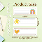 30 Name Tags for Classroom Cubbies, 3x9 in Rainbow Sunshine Name Plates for Desks, Classroom Must Haves for Teachers Elementary - A03