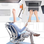 MOSISO Chair Armrest Pads (2 Pack), Memory Foam Home/Office Chair Arm Rest Covers Comfy Computer Gaming Elbow Cushion Removable Washable Elbow Support Forearm Pressure Relief, Air Blue