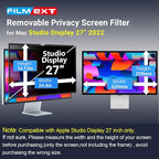 FILMEXT [2-Pack[2022 New] 27 inch privacy screen for monitor compatible with Apple Studio Display 27" Only,Removable Computer Monitor Privacy Screen Shield Anti Blue Light Filter