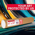 Paclord 4" x 24" Heavy-Duty Reinforced Cardboard Mailing Tube, Pack of 4 Tubes with 8 Caps – Secure USPS Approved – Great for Shipping and Storing of Prints, Artwork, Posters or Documents