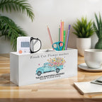 Exqcom Rustic Farmhouse Floral Truck Pen Pencil Holder, Farmhouse Office Decor, Fresh Cut Flower Market Pencil Pen Holder Organizer for Flower Shop Home Office Desk Accessories