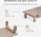 Anji Mountain Monitor Stand - Desktop Organizer & Laptop Riser, Ergonomic Monitor Riser, Space-Saving Monitor Stand for Desk, Durable Construction, Easy Assembly, Ideal for Home & Office,Biscotti