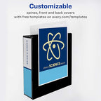Avery Standard View 3 Ring Binders, 3" Round Rings, 460-Sheet Capacity, 3.5 Inch Wide Spine, Black Binders, Ideal for Lightweight Organization and Occasional Referencing (4-Pack of 03361)