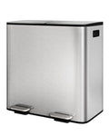 Garvee Trash Can, 2 x 10.6 gal (2 x 40 L) Garbage Can for Kitchen Dual Compartment Recycling Kitchen Step Trash Bin, Stainless Steel Trash and Recycle Bin Combo with Soft-Close Lid,Silver