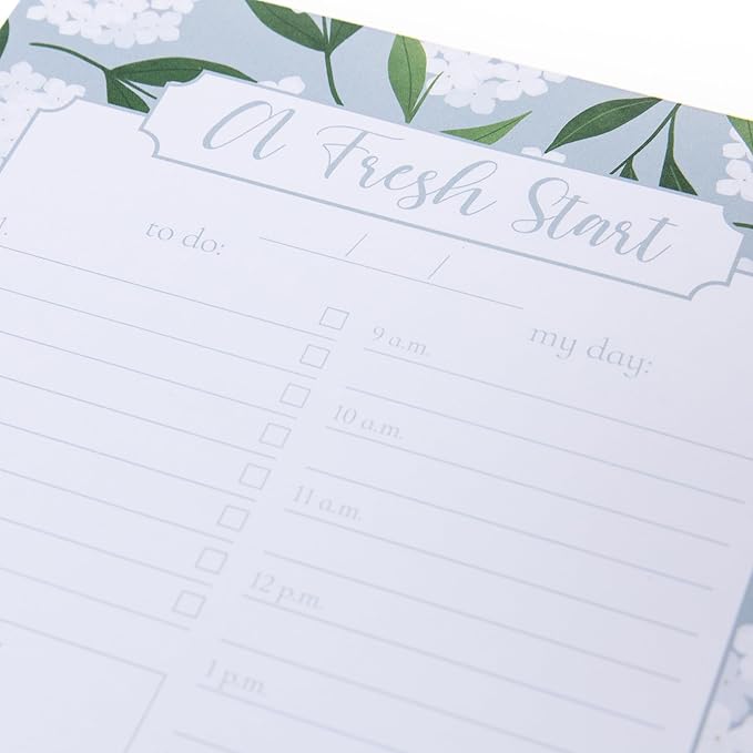 Graphique Daily To-Do List Notepad, 150 Tear-Away Sheets, Floral Task Planner, Daily Organizer with Hourly Schedule, Notes Writing Pad, 6” x 8”