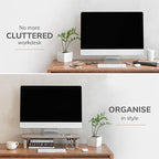 Anji Mountain Monitor Stand - Desktop Organizer & Laptop Riser, Ergonomic Monitor Riser, Space-Saving Monitor Stand for Desk, Durable Construction, Easy Assembly, Ideal for Home & Office,Biscotti