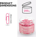 Small Paper Clips, 1.1 Inch Paper Clip, 200 pcs Paperclips (Small, Pink)