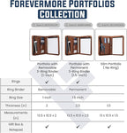 Forevermore Portfolios Portfolio Organizer - 3 Ring Binder with Notepad - 1.5 Inch Rings - Zippered Storage Pockets for Papers, Travel Documents, Presentation Folder, Cards, Passport, Tickets - Blue