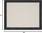 DesignOvation Beatrice Framed Linen Fabric Pinboard, 23" x 29", Distressed Black, Rustic Wall Organization