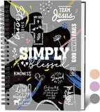 XKDOUS Hardcover Spiral Notebook with Tabs and Bible Tracker, College Ruled Notebook Journal, Church Notes Journal for Women Men, Bible Journal, Blank Notebooks for Work School Note taking, Grey