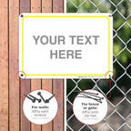Personalized Custom Customize for Office, Business, Workplace, Home, Airbnb, Delivery Yellow Sign, 10x7 Inches, Rust Free .040 Aluminum, Fade Resistant, Made in USA by Sigo Signs