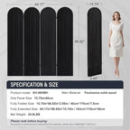 Asnefeli Room Divider and Folding Privacy Screen, 4 Panel Wood Arched Room Divider Wall, Portable Freestanding Partition Screen, Partition Divider for Room Separation for Home Office Bedroom, Black
