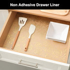 Cooyes Shelf Liner – Premium Non-Adhesive Cabinet & Drawer Liner for Kitchen – Waterproof Shelf Paper with Modern Pattern – Durable EVA Cabinet Mat – Easy to Cut （17.5" W x 197" L）