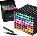 WELLOKB Alcohol Markers, 60 Colors Dual Tip Permanent Art Markers for Drawing,for Adult Coloring, Alcohol, Based Ink Ideal for Book Painting and Card Making