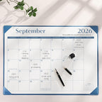 Gannyfer Desk Calendar 2026 with Desktop Mat, Simplified Large 22" x 17" Desktop Pad Calendar, 18 Month Desk Calendar 2026-2027, Use Jan 2026 to Jun 2027, Office Supplies Perfect for Home School and Office - Blue