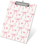 APIILVPQ Pink Clipboard，Bow Clipboards with Low Profile Clip for Office School Use, Cute Gifts Wooden Clip Boards for Nurses Teachers Students - B08